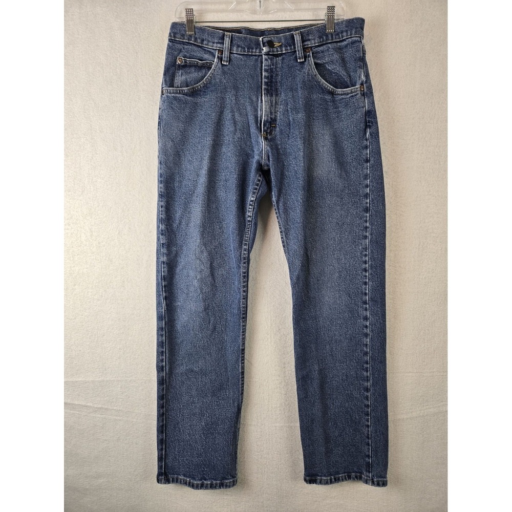 Wrangler Mens Premium Blue Jeans 33 x 30 Cotton Blend